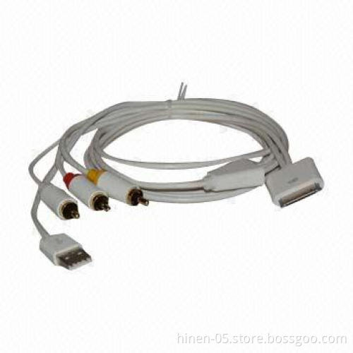 Dock Connector to Component AV Cable with USB, Connects Your Devices